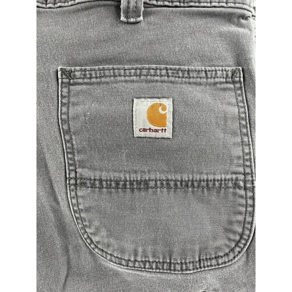 Carhartt Utility Carpenter Relaxed Fit Pants Mens 42x32 Gray Work Pockets Canvas - Picture 8 of 10
